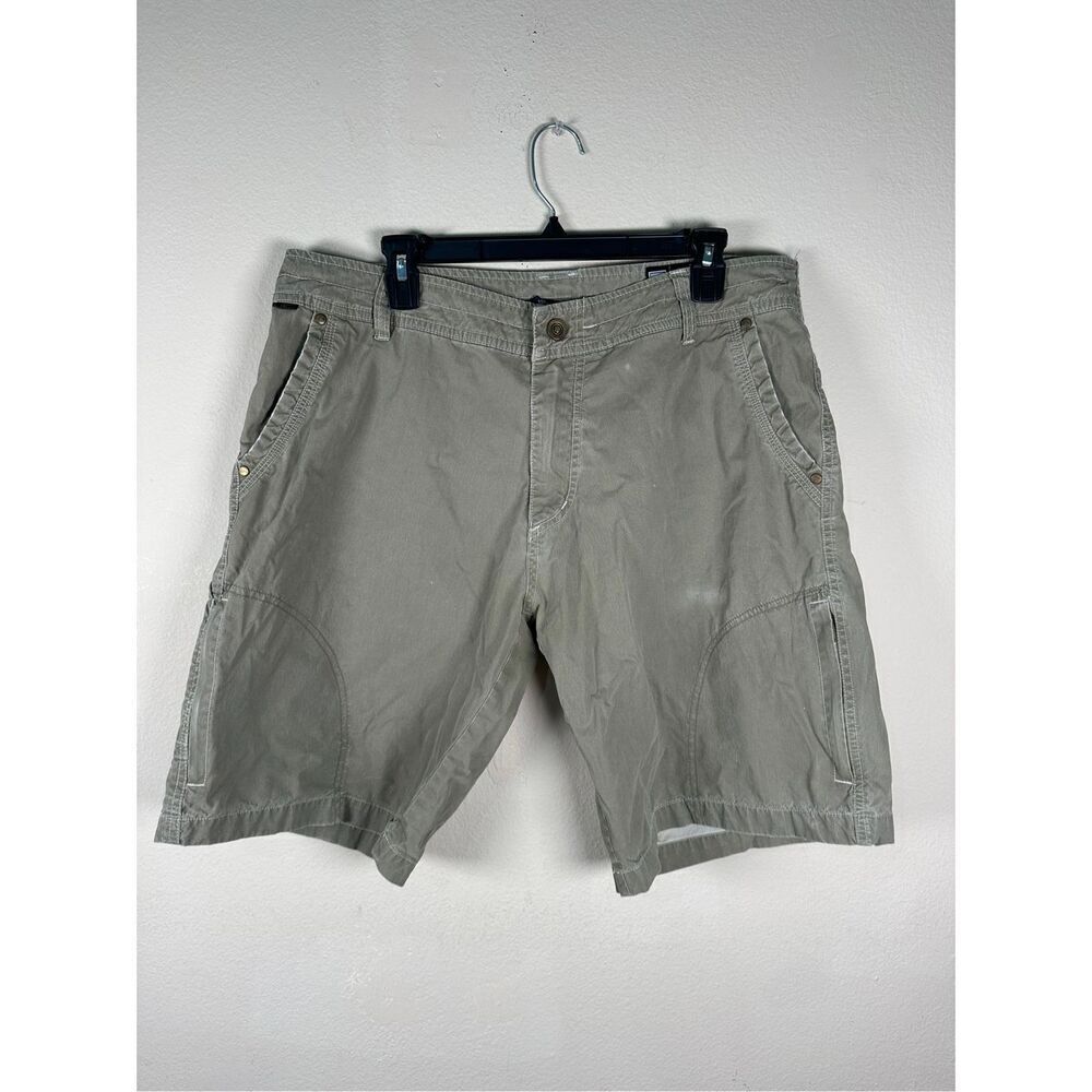 Kuhl Shorts Size 36 Grey Green Cotton Blend Ramblr Cargo Outdoors Utility Work